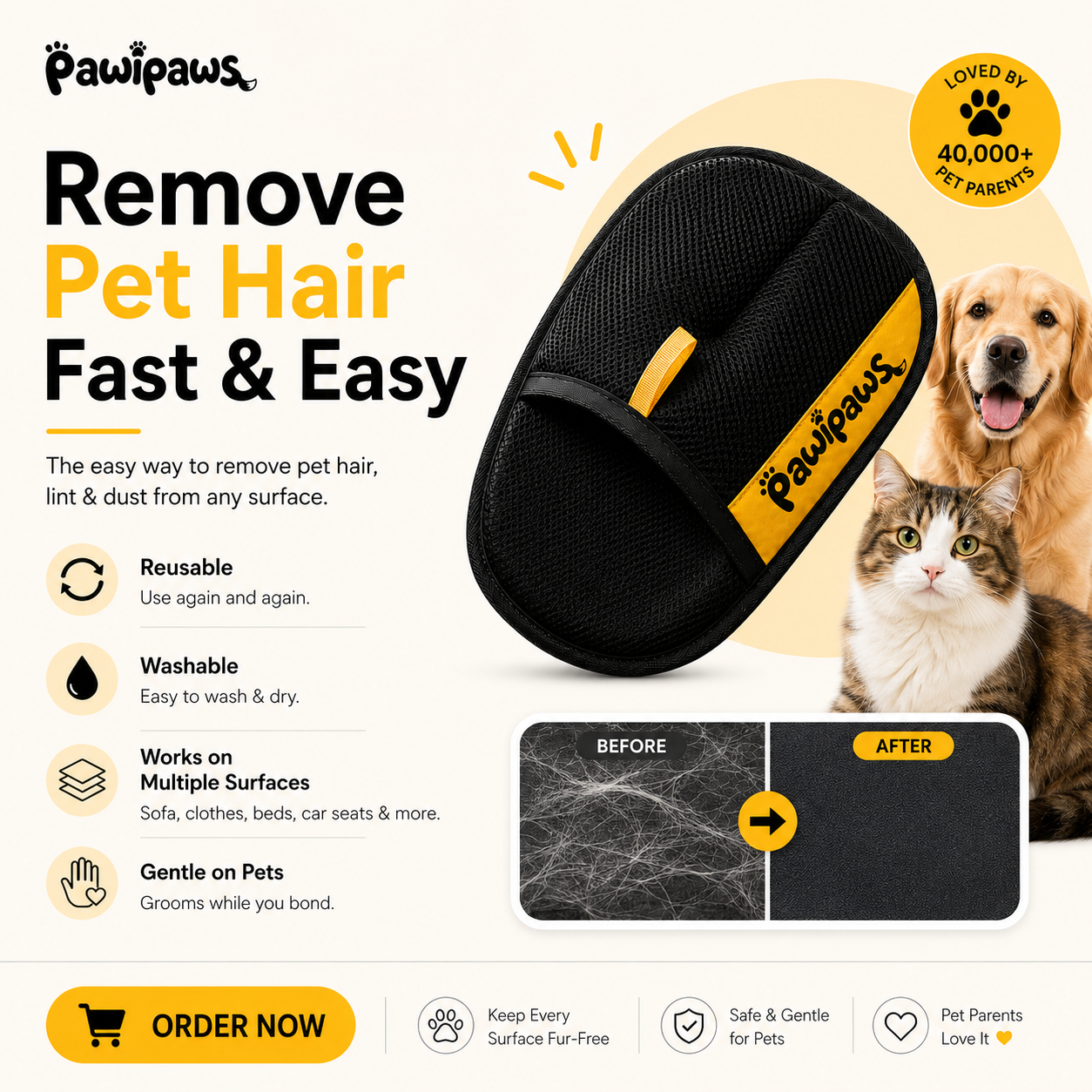 Pet Hair Cleaning Gloves