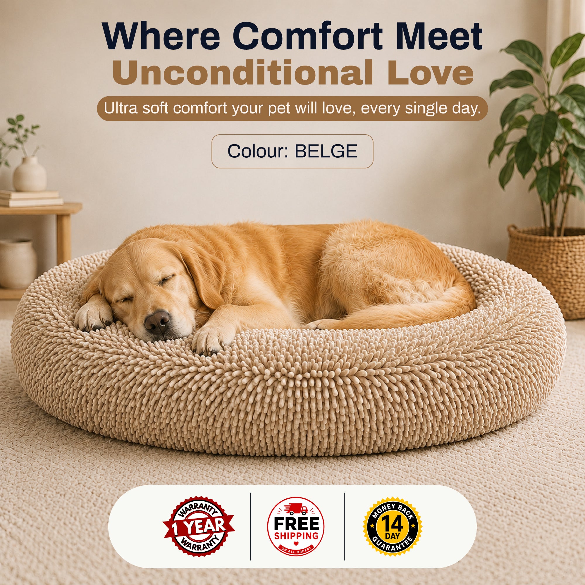 Pet Bed for Dogs & Cats