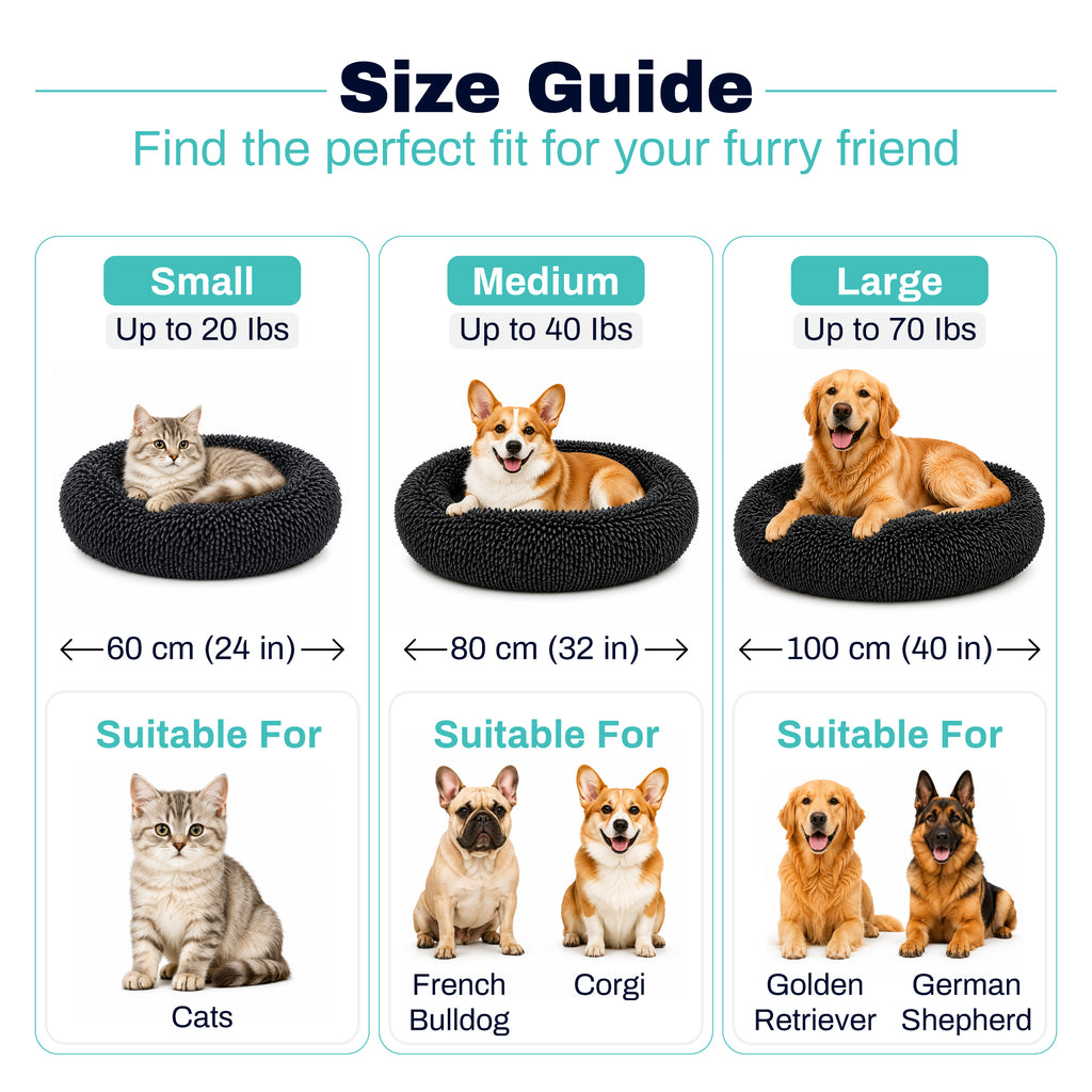 PawiPaws - Ultra Soft Calming Pet Bed for Dogs & Cats